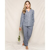 Women's Flannel Pajama Set, Navy Gingham - Pajamas - 5