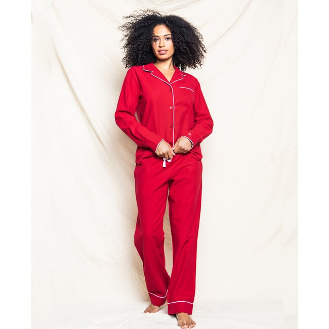 Women's Flannel Classic Pajama Set, Red - Pajamas - 3