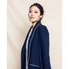 Women's Flannel Robe, Navy - Robes - 4