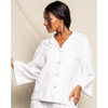 Women's Luxe Pima Cotton Wide Leg Pajama Set, White - Pajamas - 3