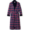 Men's Velvet Trim Robe, Windsor Tartan - Robes - 1 - thumbnail