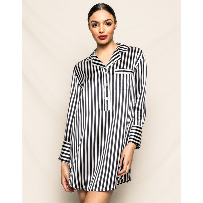 Mulberry Silk Nightshirt, Bengal Stripe - Nightgowns - 2