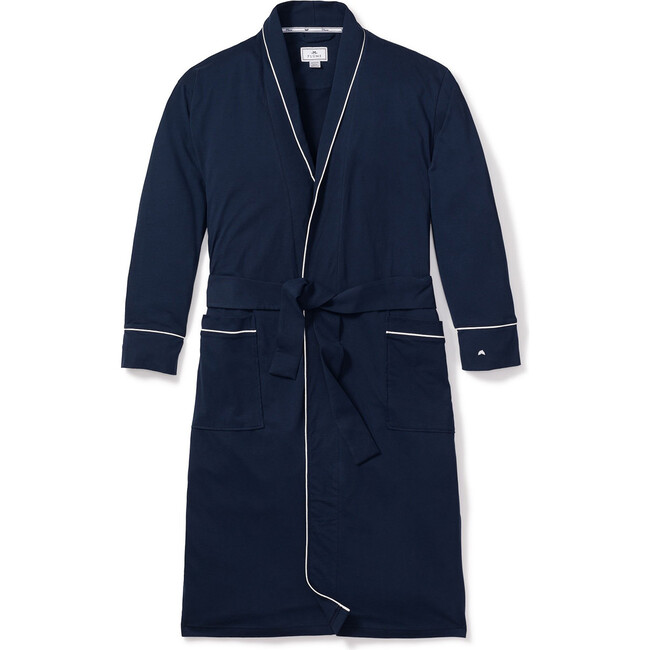 Men's Luxe Pima Cotton Robe, Navy - Robes - 1