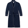 Men's Luxe Pima Cotton Robe, Navy - Robes - 1 - thumbnail