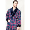 Men's Velvet Trim Robe, Windsor Tartan - Robes - 2