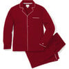 Men's Luxe Pima Cotton Pajama Set, Bordeaux - Pajamas - 1 - thumbnail