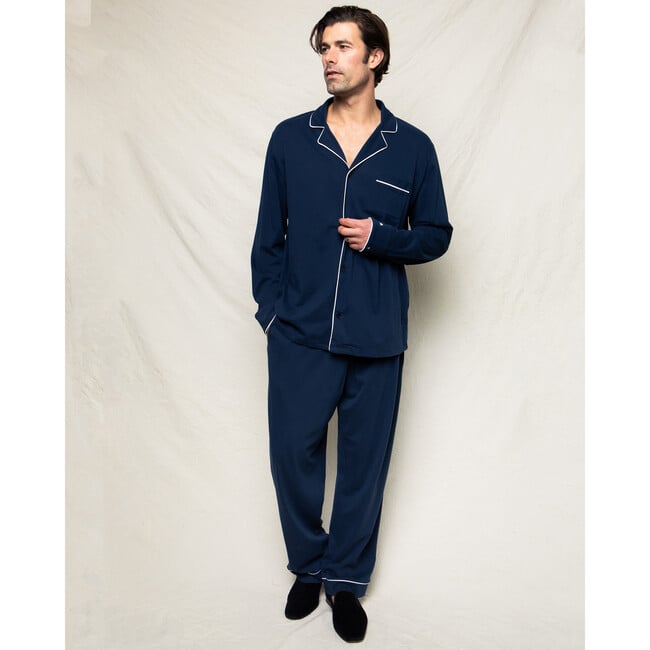 Men's Luxe Pima Cotton Pajama Set, Navy - Pajamas - 2