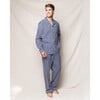 Men's Flannel Pajama Set, Navy Gingham - Pajamas - 3