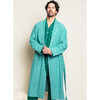 Men's Flannel Robe, Green Gingham - Robes - 3