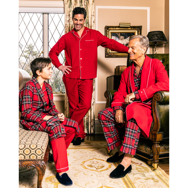 Men's Flannel Classic Pajama Set, Red - Pajamas - 3