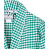 Men's Flannel Robe, Green Gingham - Robes - 4