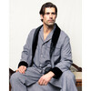 Men's Robe with Velvet Trim, West End Houndstooth - Robes - 4