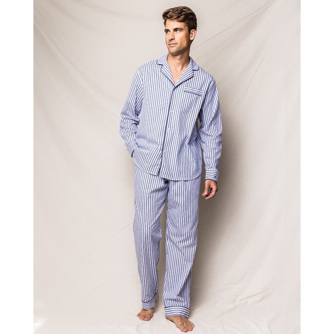 Men's Pajama Set, Navy French Ticking - Pajamas - 2