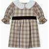Romina Dress, Beige Tartan - Dresses - 1 - thumbnail