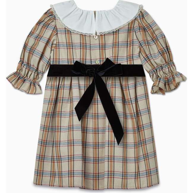 Romina Dress, Beige Tartan - Dresses - 3