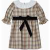 Romina Dress, Beige Tartan - Dresses - 3
