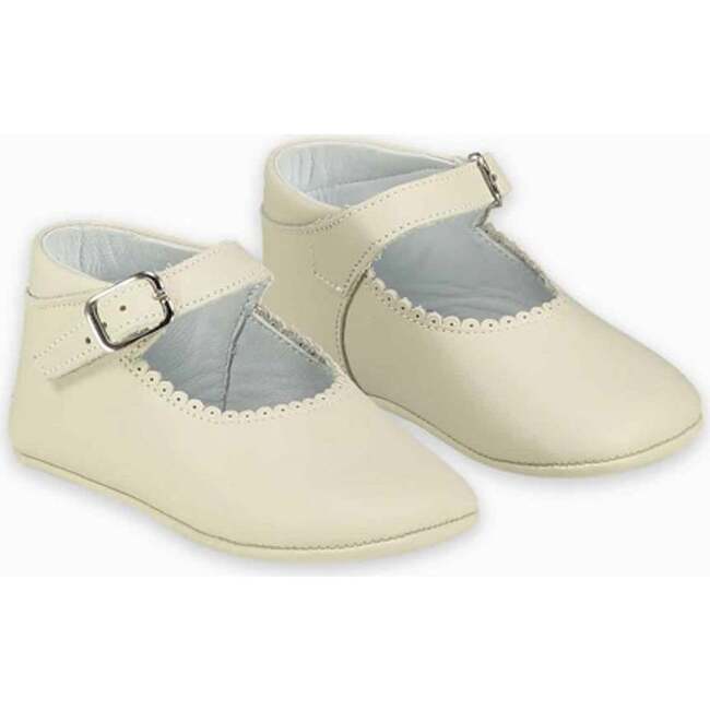 Pram Mary Janes, Ivory - Crib Shoes - 4