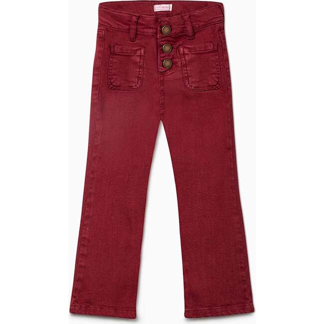 Fleca Trosers, Burgundy - Pants - 1