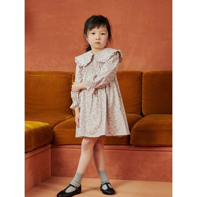 Floris Smock Dress, Pink Floral - Dresses - 2