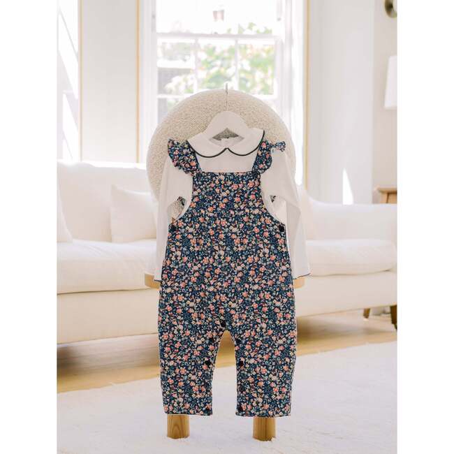 Delphina Long Dungarees, Blue Floral