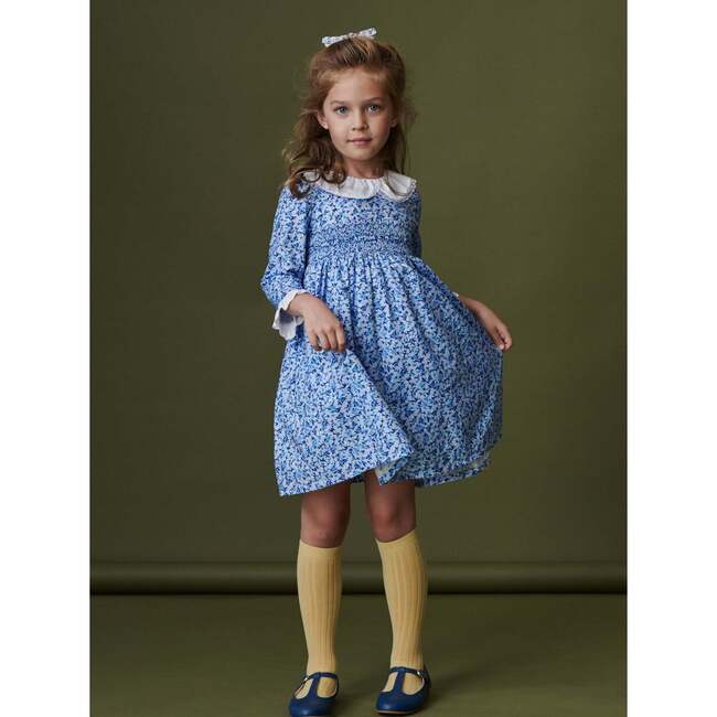 Liliana Smock Dress, Blue Floral - Dresses - 2