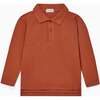 Braulio Long Sleeve Polo Shirt, Terracotta - Polo Shirts - 1 - thumbnail