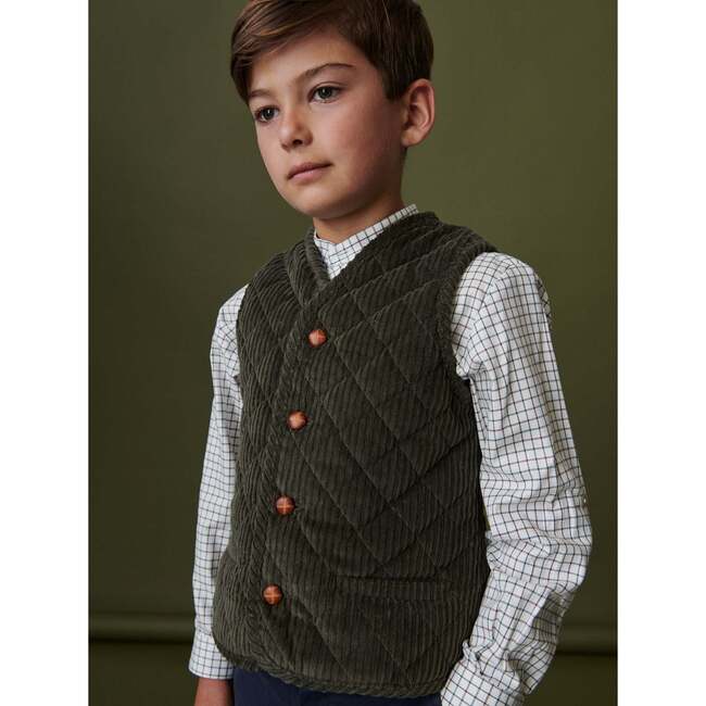 Caza Sleeveless Jacket, Dark Green - Jackets - 3
