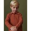 Braulio Long Sleeve Polo Shirt, Terracotta - Polo Shirts - 2
