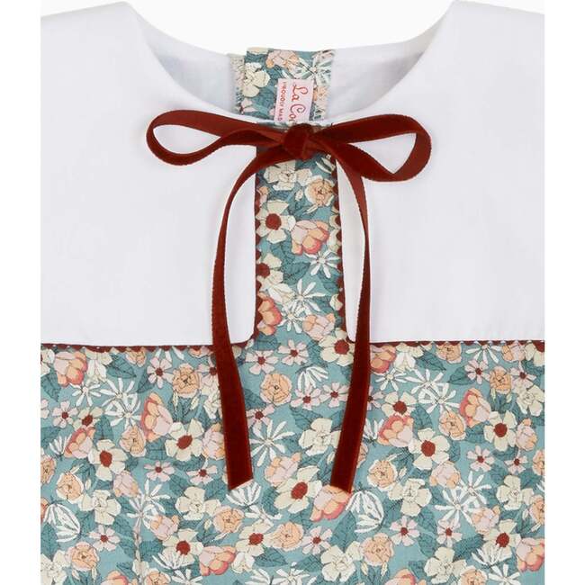 Laura Romper Suit, Teal Floral - Rompers - 4