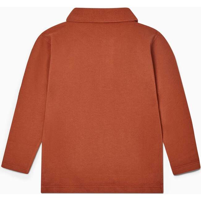 Braulio Long Sleeve Polo Shirt, Terracotta - Polo Shirts - 4