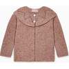 Baena Merino Cardigan, Pink Melange - Cardigans - 1 - thumbnail