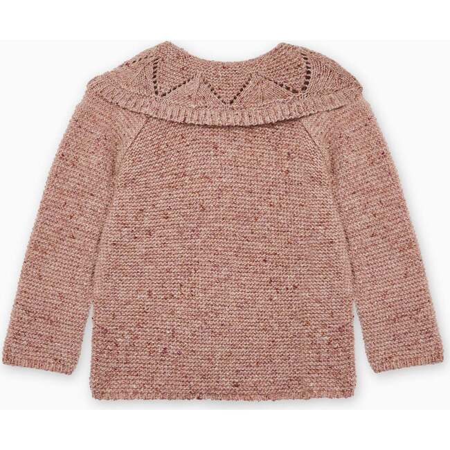 Baena Merino Cardigan, Pink Melange - Cardigans - 4