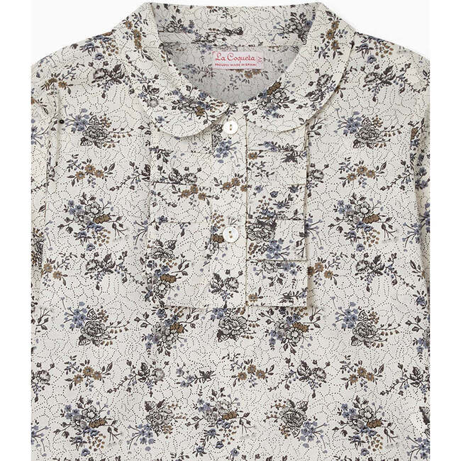 Ania Shirt, Grey Floral - Shirts - 4