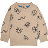 Baby Critter Print Sweatshirt, Tan - Sweatshirts - 1 - thumbnail