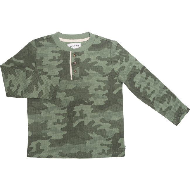 Tommy Waffle Henley, Camo - Shirts - 1