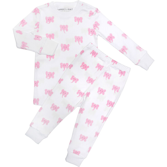 Two Piece Pajama, Pink Elephant Print
