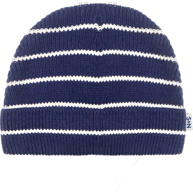 Taylor Striped Winter Hat, Black Iris (Navy) - Hats - 1