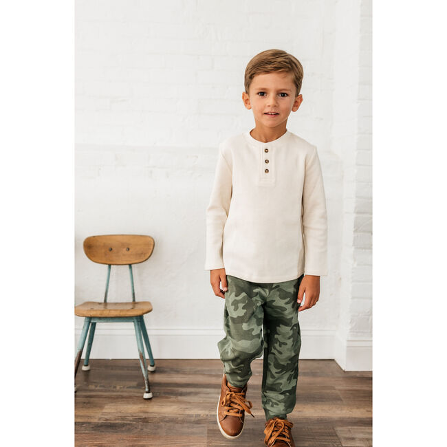 Tommy Waffle Henley, Eggnog - Shirts - 2
