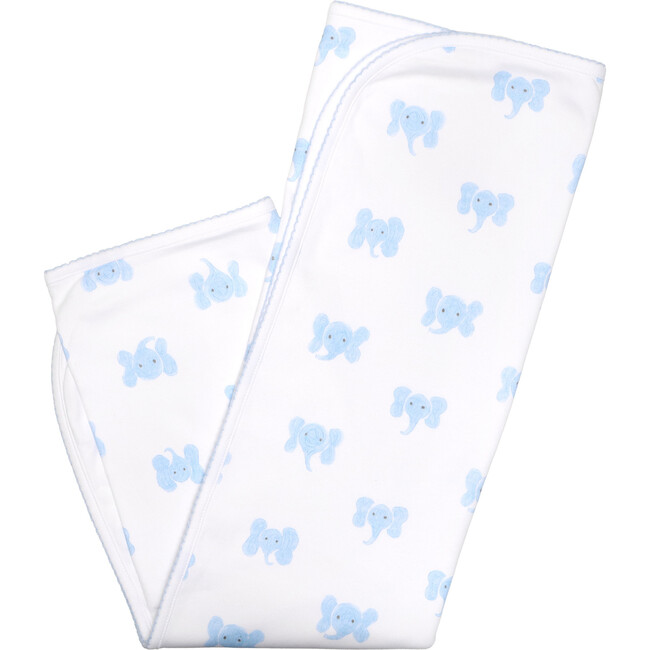Blanket, Blue Elephant Print