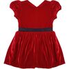 Isabel Velvet Dress, Crimson - Dresses - 1 - thumbnail