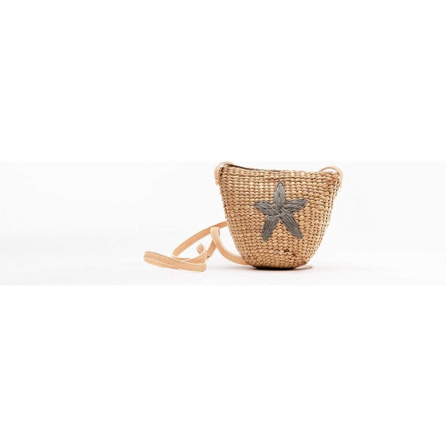 Starfish Handwoven Tote, Grey - Bags - 1