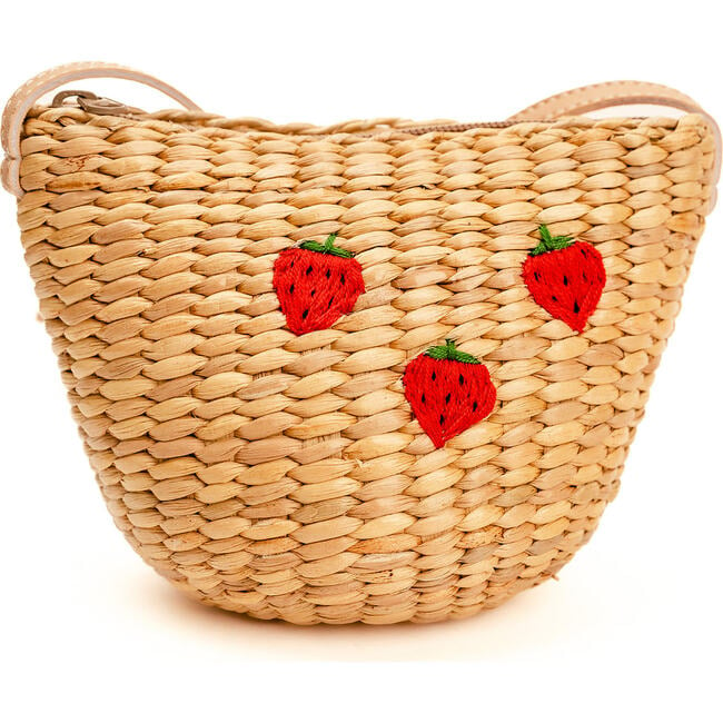 Kids Strawberry Bag, Natural - Bags - 3