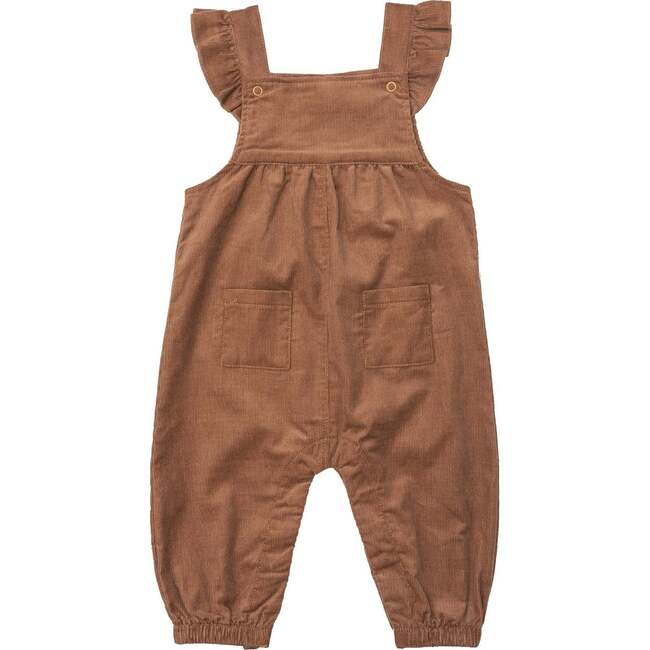 Ruffle Overalls, Brown - Overalls - 1
