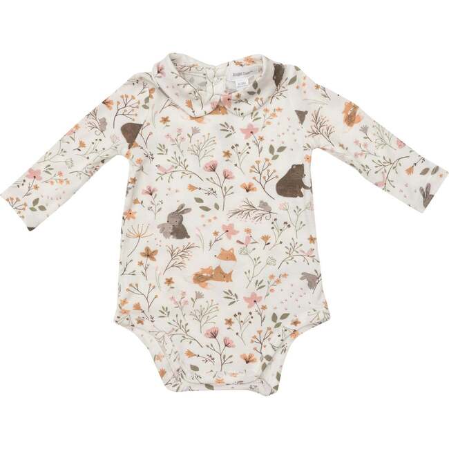 Woodland Garden Bodysuit with Peter Pan Collar, Multicolors