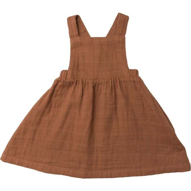 Muslin Caramel Cafe Overall Dress, Brown
