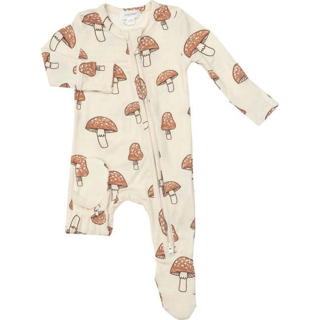 Mushrooms 2-Way Zipper Footie, Multicolors