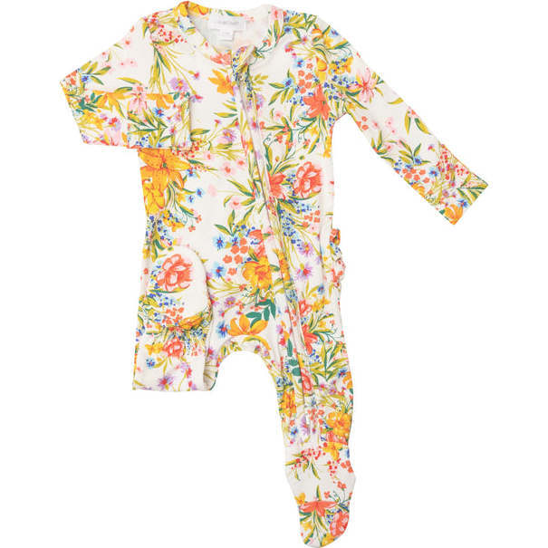 Garden Joy 2-Way Ruffle Zipper Footie, Multicolors - Bodysuits - 1
