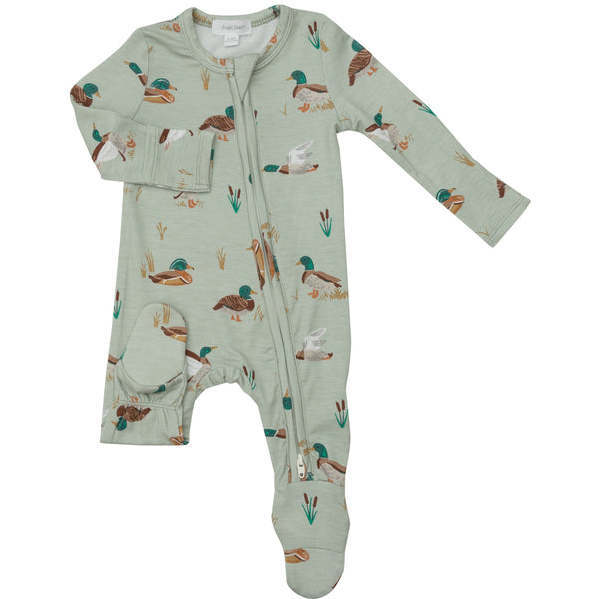 Ducks 2-Way Zipper Footie, Multicolors - Angel Dear Rompers | Maisonette