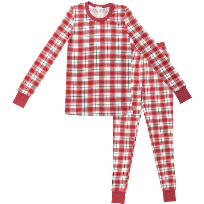 Holiday Adult Long Sleeve Lounge Set, Red Plaid