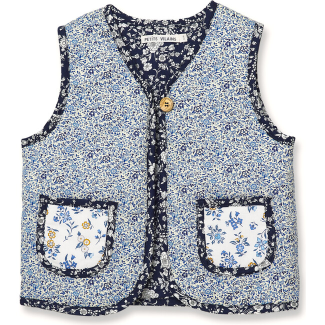 Léa Patchwork Vest, Cottage Blue